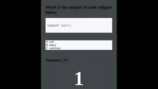 Data type interview questions in JavaScript, typeof null 