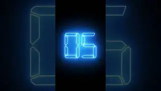 5 Second Countdown Timer with Ticking Beep sound and Alarm Digital Clock neon glowing number