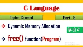 Dynamic memory allocation in C| free function example program