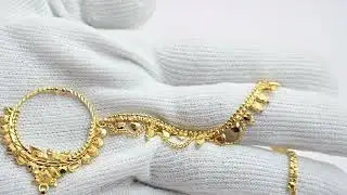 ✨ Traditional Gold-Plated Nath with Pearl Chain | Bridal & Festive Nose Ring | NATH-1043 ✨