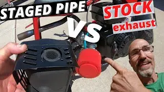 Staged header pipe versus stock exhaust on a Hemi Predator 212
