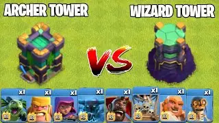BH Troops Attack | x2Archer Tower Vs x2Wizard Tower Vs BH Troops On Coc | Clash Of Clans |