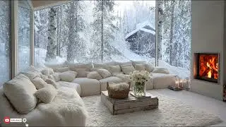 Soft Piano Melodies Blend With Fireplace Sounds Inside A Cozy Winter Room At Night