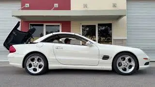 57k Mile Alabaster White 2005 Mercedes Benz SL500 Top and ABC Suspension Operation 12152025