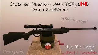 Crosman Phantom .177 - Jsb RS 7.33gr Target shooting / Artillery hold  {22 Feet indoor}