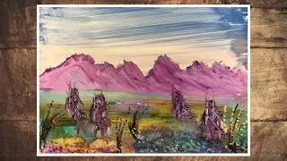 How To Paint  A SIMPLE  Semi-Abstract Landscape / Easy Tissue Painting Technique