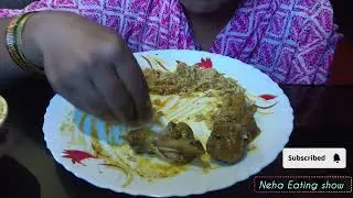 Eating Spicy 🔥🥵 Chicken curry with rice, and palang saag#bengali #eating #chicken #food @Neh-m5z 