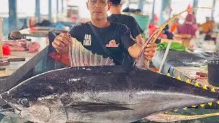 Extreme Tuna Cutting Skills at Traditional Fish Market🔪😱 #Cutting #BluefinTuna #FilletingSkills