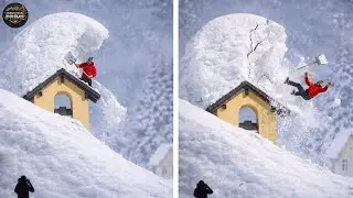 Idiot Snow Removal: Massive Roof Avalanche | Extreme Dangerous Plow Truck Fails #3