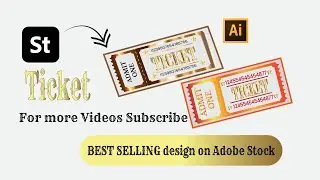 Create a Retro Ticket Design in Adobe Illustrator | Best-Selling Vector for Adobe Stock 2025