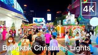 Bangkok Christmas Lights at Central World (2022) - 4K Walking Tour in Thailand