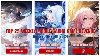 Top 25 Weekly Mobile Gacha Game Revenue (June 20th-26th 2024)