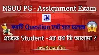 Nsou PG Assignment Exam Question set 😲