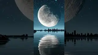 Night view #water #moon#night #trending