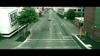 The 'Last of the Living' Ford Cortina driving through Christchurch, New Zealand