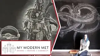 The Mandalorian and Other Pop Culture Drawings With Chalk by Tooty McFruitypoots