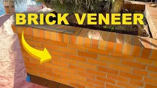 Custom Brick planter with Thin Brick Veneer Installed over Block walls