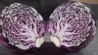 Glass Red Cabbage Cutting ASMR 🟣 &ndash; Crystal Slice Sounds