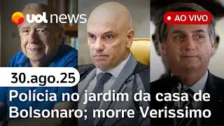 PF teme que Bolsonaro pule muro de vizinho para fugir; morre Luis Fernando Verissimo e mais ao vivo