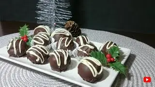 TRUFAS DE PLATANO🍌 Y GALLETA I Receta Navidad🎅, Fácil y sin Horno