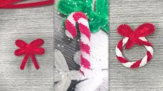 Christmas wreath and Christmas Candy Cane pipe cleaner | 扭扭棒圣诞拐杖糖和圣诞花环