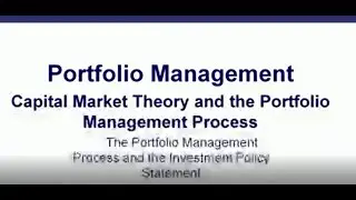 CFA EXAMl Topic Review 56 The Portfolio Management Process and the Investment Policy Statement
