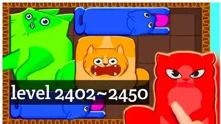 Puzzle Cats - level 2402~2450  Solve 'Fit the Board Type Puzzles With Cat Shaped Blocks @escapeking