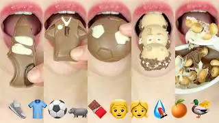 asmr EMOJI FOOD 👟👕⚽️🦛🍫👦👧💧🍊🦆 이모지 먹방 eating sounds