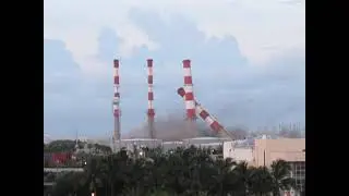 Ft Lauderdale Power Plant and Stacks Demolition, July 16  2013.