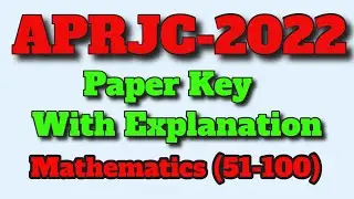 APRJC CET 2022 Maths Key With Explanation | Exam Held On 5-6-2022