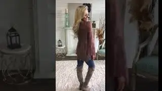 Beautiful Crochet Lace Scalloped Belle Sleeve Top Mocha