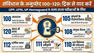 Article : 100-120 ट्रिक से याद करें ||upp,upsi, uphomegard,ssc #indianconstituion #polity #gkgs 