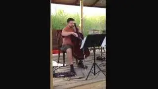 My son Chris is playing around with his cello and showing me the looper he uses.