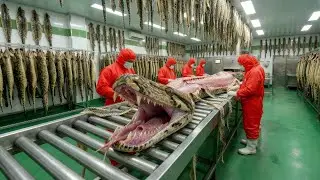 The Reality Behind $10,000 Bags: Giant Python Processing Factory 👜🐍
