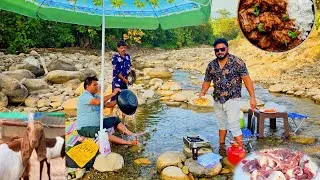 River Side Goat Curry | Jungle Cooking Vlog | Desi Style Mutton Curry Feast 🌴🔥