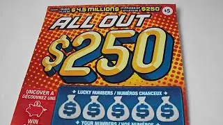 2025-09-01 Ontario Lottery OLG Instant Scratch Ticket #2517 $5 All Out $250 #001 - ASMR