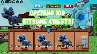 Insane Luck or Trash? Opening 100 Kitsune Chests ✨Grow a Garden #growagarden #roblox