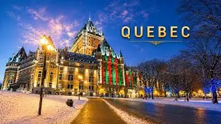 Old Quebec Winter Night Walk 4W POV-Chateau Frontenac to Lower Town Snowy Streets