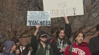 Dozens of Denver School of the Arts students walk out of class in response to proposed layoffs