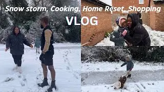 UK LIVING #17 |OUR FIRST SNOW EXPERIENCE IN THE UK 🇬🇧| ASDA GROCERY SHOPPING| HOME RESET| COOKING