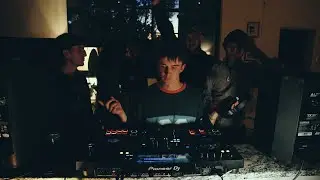 mixing tunes at sunset in my living room