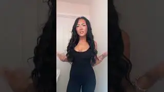 Girl with Dark Wavy Hair in a Black Bodysuit#wavyhair #blackbodysuit #fairskin
