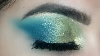Gold and blue eyeshadow tutorial | easy eye makeup for beginners | #shorts