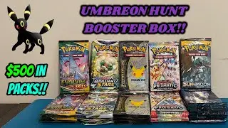 This $500 UMBREON HUNT Custom Booster Box has some INCREDIBLE PACKS and CHASE CARDS!! + GIVEAWAY!!