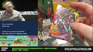 Bandai Gundam Card Game Steel Requiem Booster Box &mdash; Random 4-Pack Group Break #1 -- Mikey