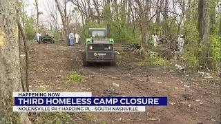 Cleanup at South Nashville homeless encampment