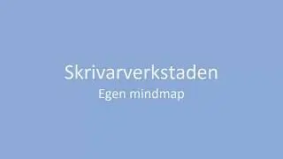 Skrivarverkstaden övning 7 - Egen mindmap