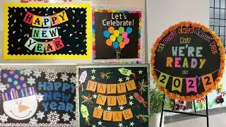 New year bulletin board decoration/New year door design/Newyear hanging design/new year card ideas