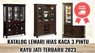 25+ Model Lemari Hias Kaca Kayu Jati Minimalis Mewah Terbaru 2023