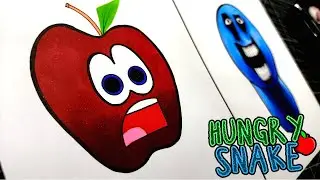 🐍🍎 Dibujo a la Manzana y la Serpiente de Hungry Snake horror game  | facil Paso a Paso
